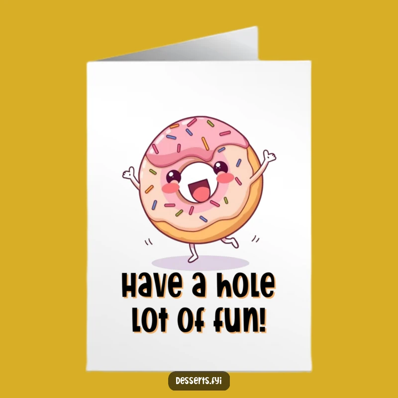 Free Printable Donut Birthday Card: Funny Cartwheel Treat Downloadable