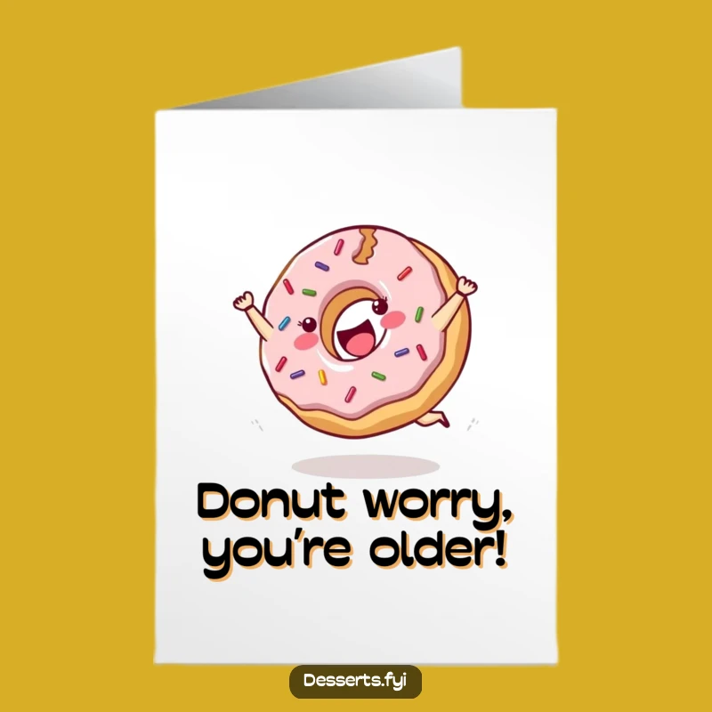 Free Printable Funny Donut Birthday Card - Cartwheeling Sprinkles Downloadable Gift