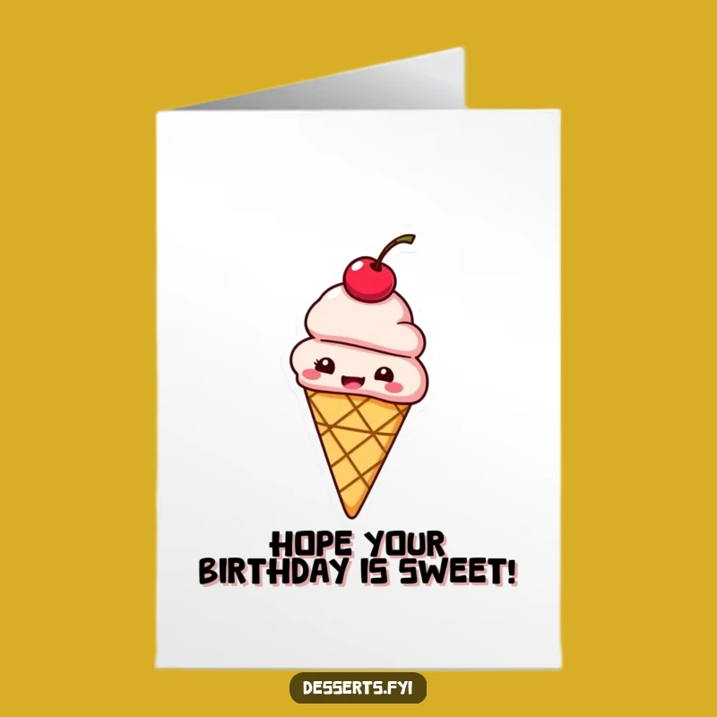 Free Printable Funny Ice Cream Birthday Card - Giggling Cone Downloadable Gift