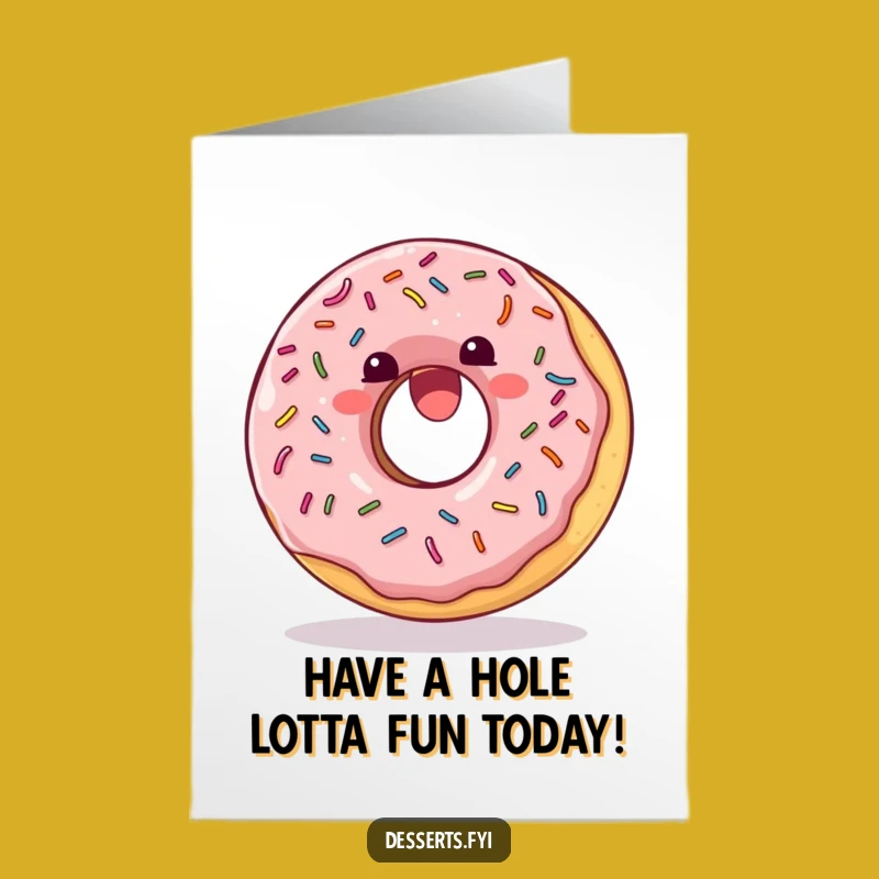 Funny Free Printable Birthday Card: Somersault Donut Sprinkle Fun Gift