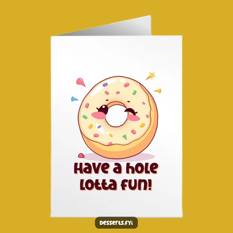 Free Printable Birthday Card: Winking Donut, Candy Dots, Funny Downloadable Gift