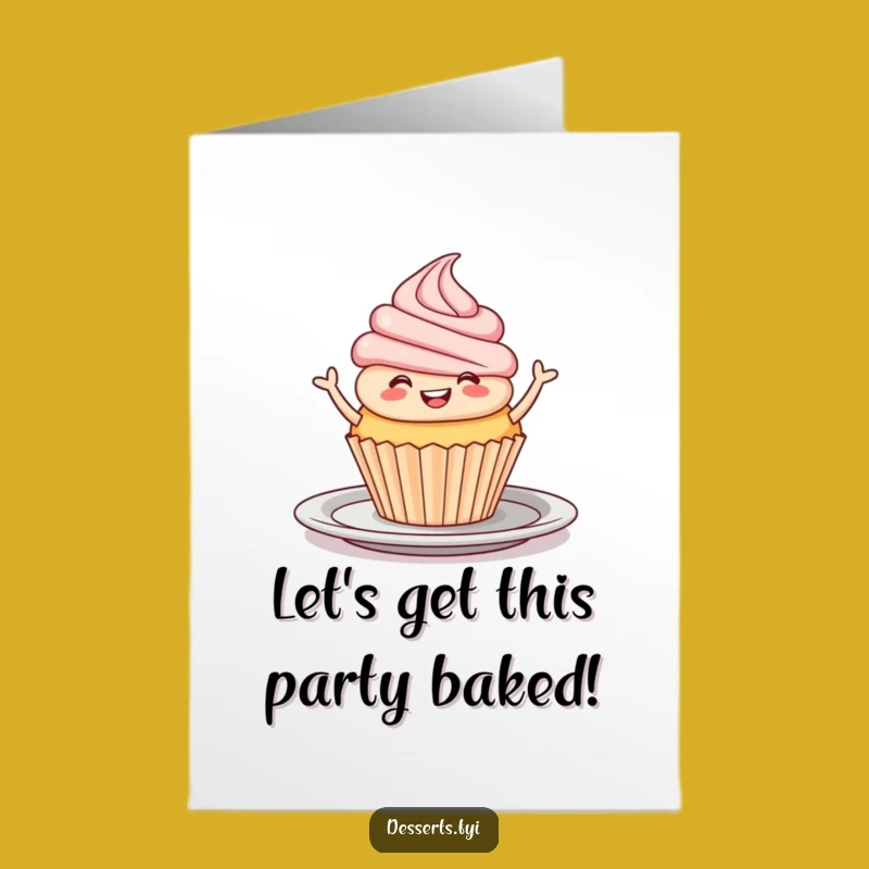 Funny Free Printable Birthday Card: Dancing Cupcake Joyful Jig Gift