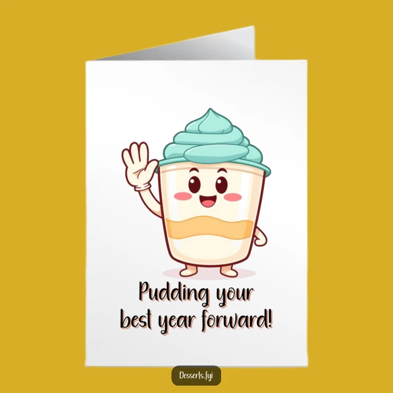 Funny Free Printable Birthday Card: Pudding Salutes, Downloadable Gift