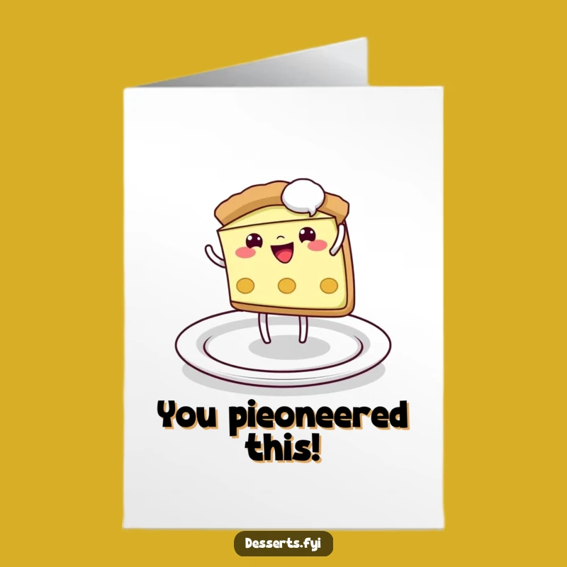 Free Printable Congrats Card: Cartwheeling Pie Slice, Funny Plate, Downloadable Gift