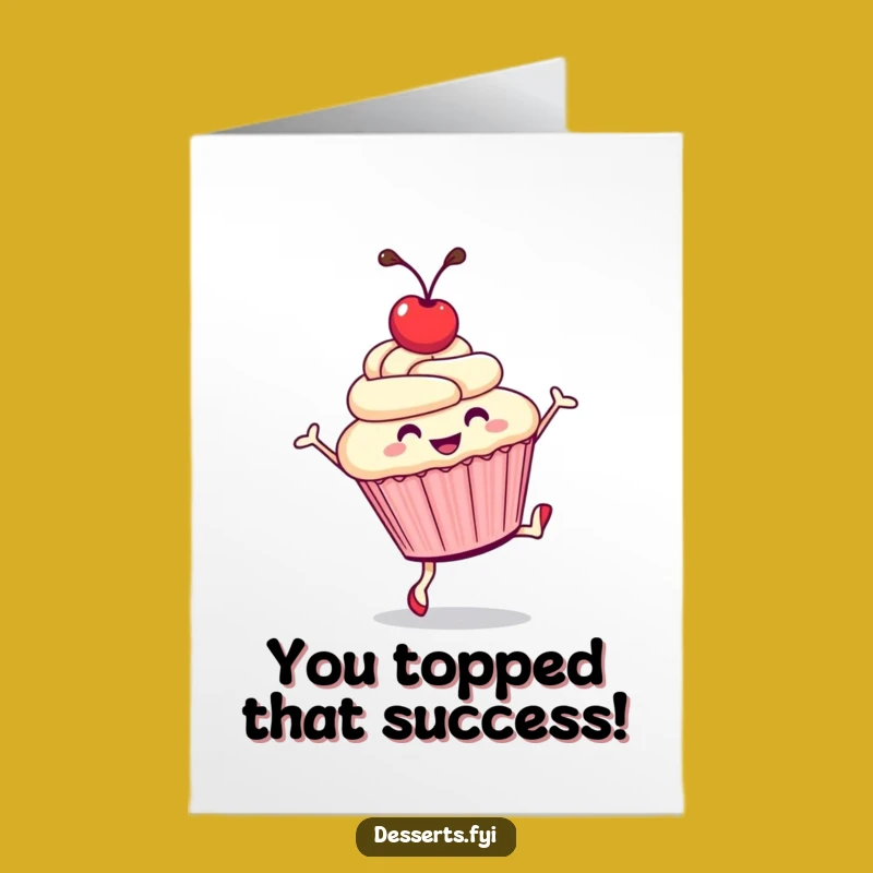 Free Printable Congrats Card: Cupcake's Cartwheel Celebration, Funny Downloadable Gift!