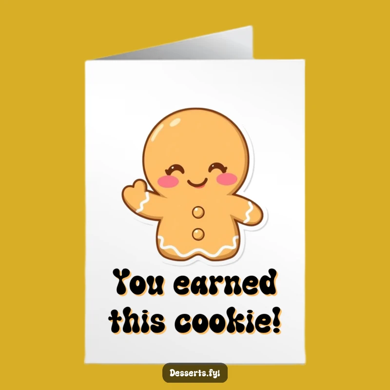 Free Printable Congrats Card: Winking Gingerbread, Cheerful Funny Downloadable Gift!