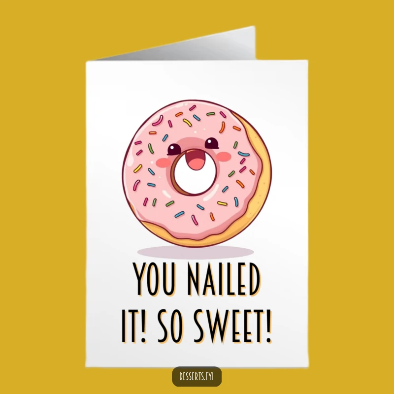 Free Printable Congratulations Card: Tumbling Donut, Humorous Downloadable Art