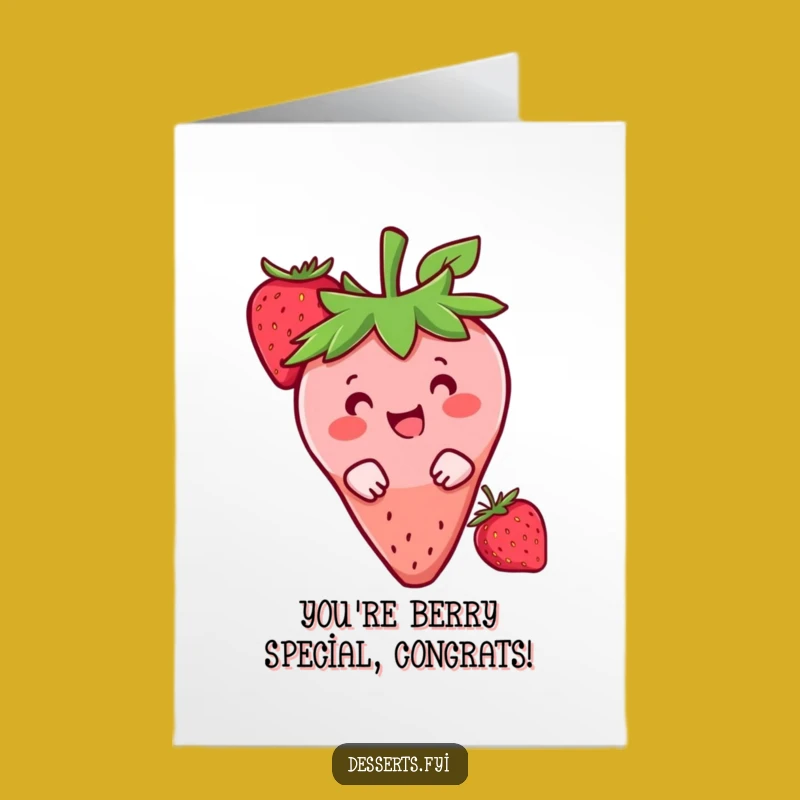 Funny Free Printable Congrats Card: Strawberry Cheers, Downloadable Gift