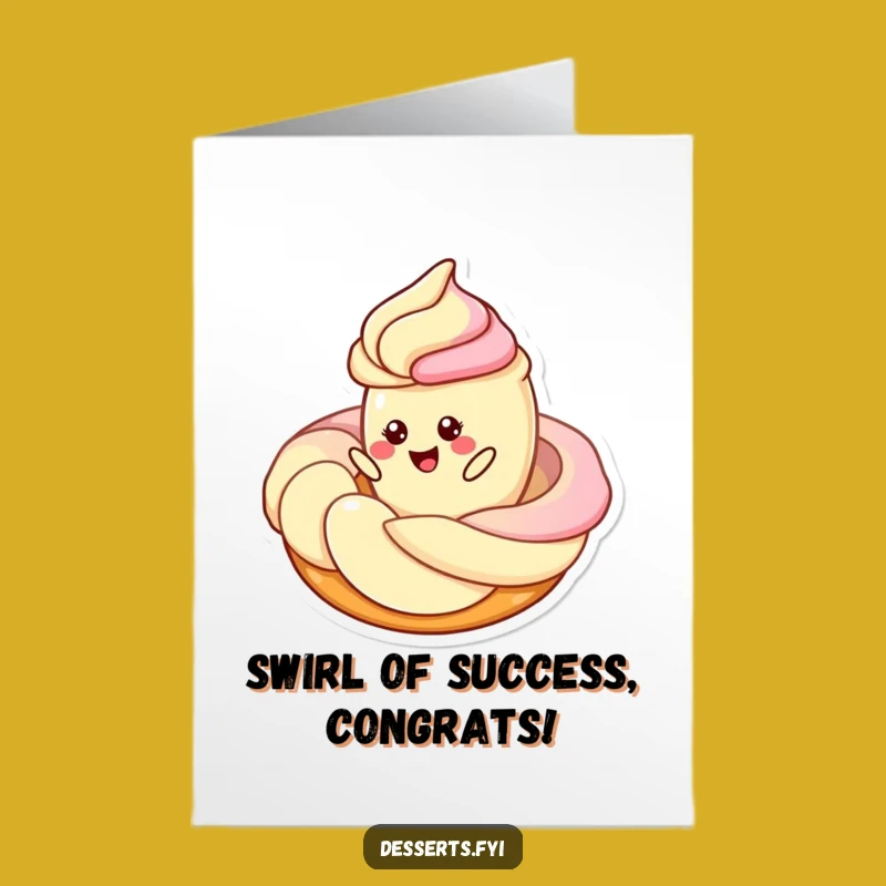 Free Printable Congrats Card: Pastry Character Celebration, Downloadable Funny Gift