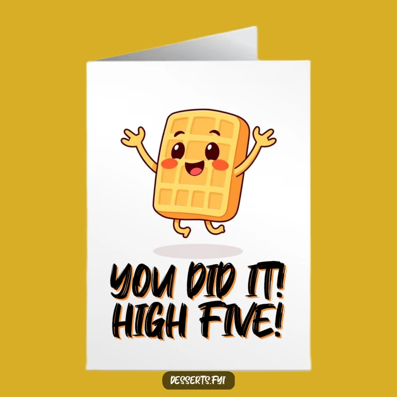Funny Free Printable Congrats Card: Waffle Jumps for Joy, Downloadable Gift