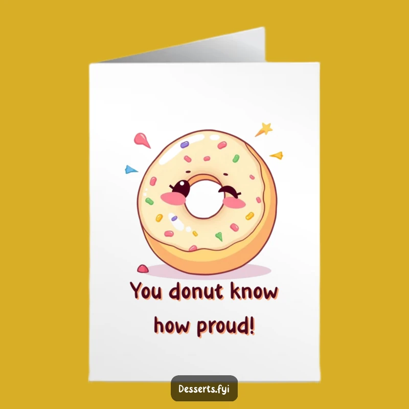 Free Printable Congrats Card: Winking Donut, Candy Dots, Funny Downloadable Gift