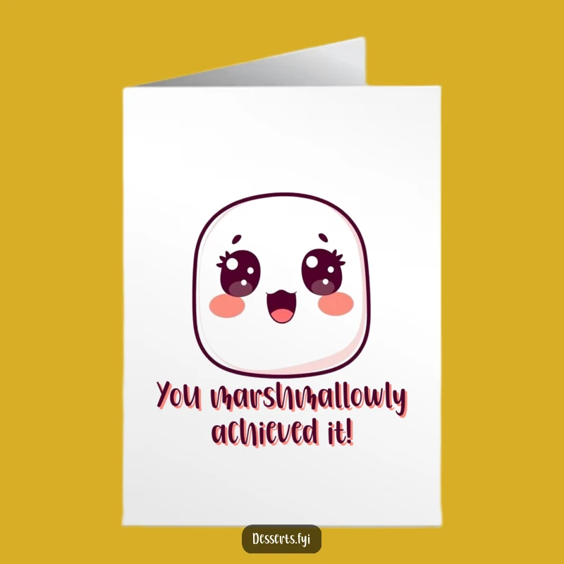Free Printable Congrats Card: Shocked Marshmallow, Ideal Funny Downloadable Gift for Any Achievement