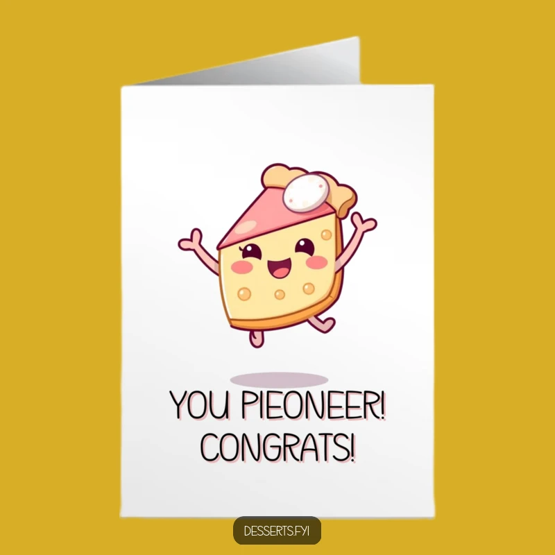 Free Printable Congrats Card: Joyful Pie Leaping, Humorous Downloadable Gift for Any Occasion