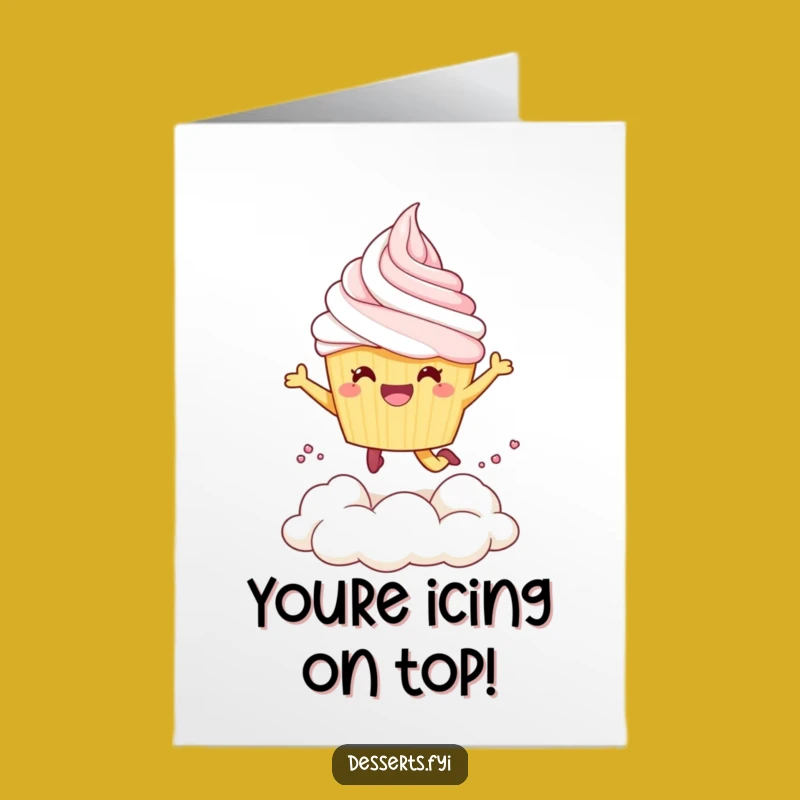 Free Printable Congrats Card: Cupcake's Creamy Leap to Success!