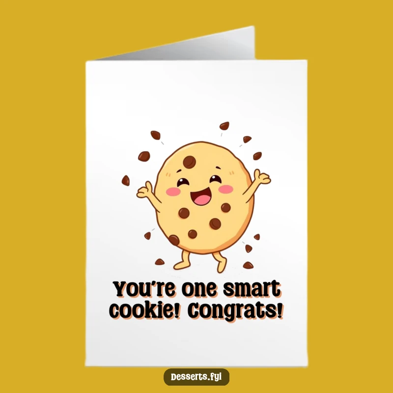 Free Printable Congrats Card: Happy Dancing Cookie for Your Awesome Downloadable Gift