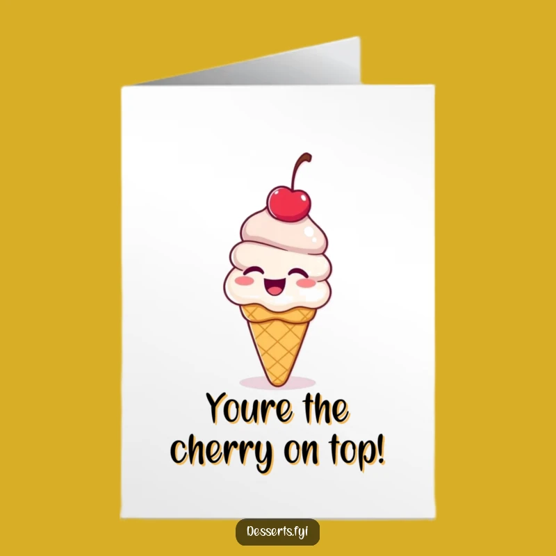 Free Printable Ice Cream Congrats Card: Funny Bouncing Dessert Downloadable