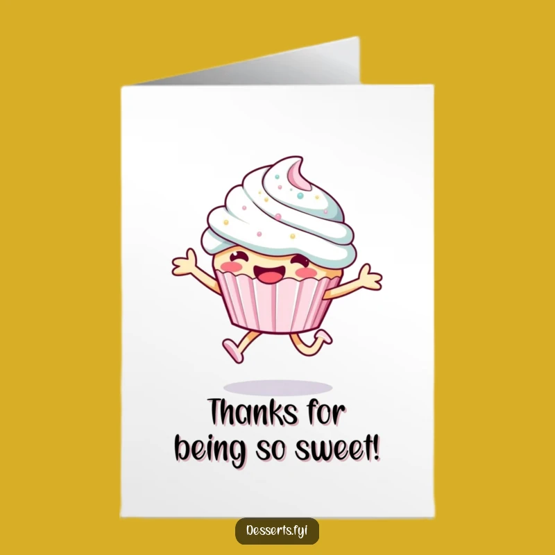 Free Printable Cupcake Thank You Card: Joyful Leap, Downloadable DIY Gift