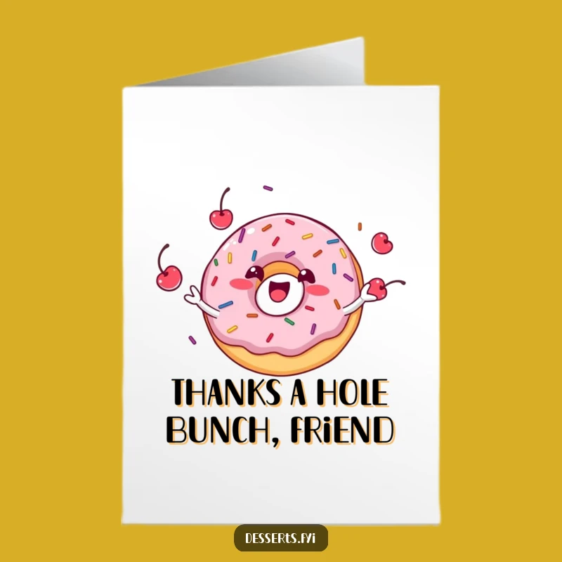 Free Printable Donut Thank You Card: Funny Juggling Donut Downloadable Gift