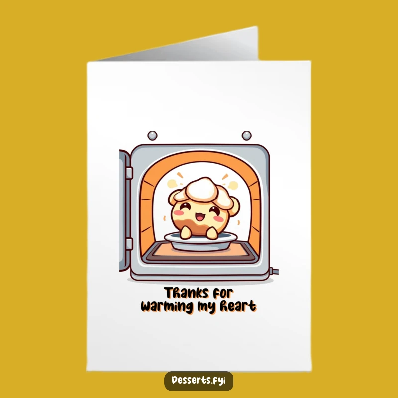 Free Printable Thank You Card: Baked Pie Character Expressing Warm Gratitude