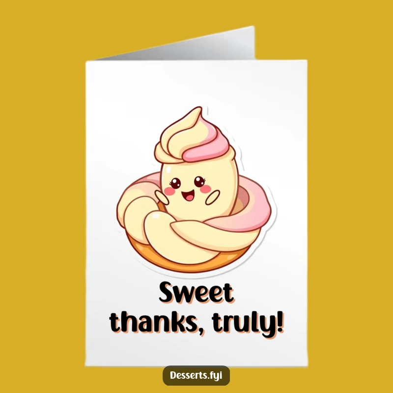 Free Printable Thank You Card: Pastry Twirling Thanks, Downloadable Funny Gift