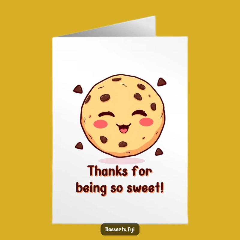 Free Printable Thank You Card: Winking Cookie For A Truly Sweet Gratitude