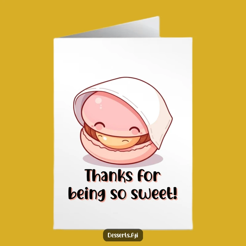 Free Printable Thank You Macaron Card - Curious Treat Appreciation Downloadable Gift