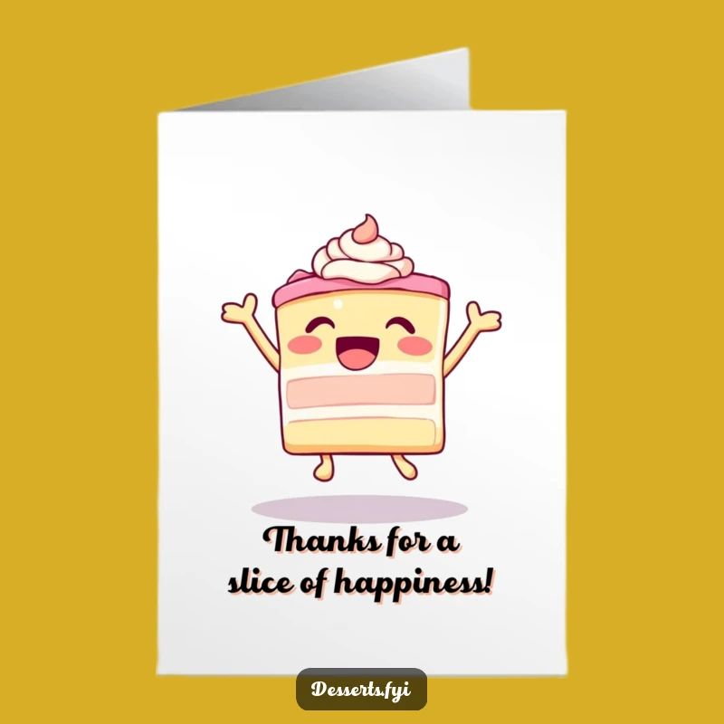 Free Printable Thank You Card: Ecstatic Cake For A Joyful & Funny Gratitude