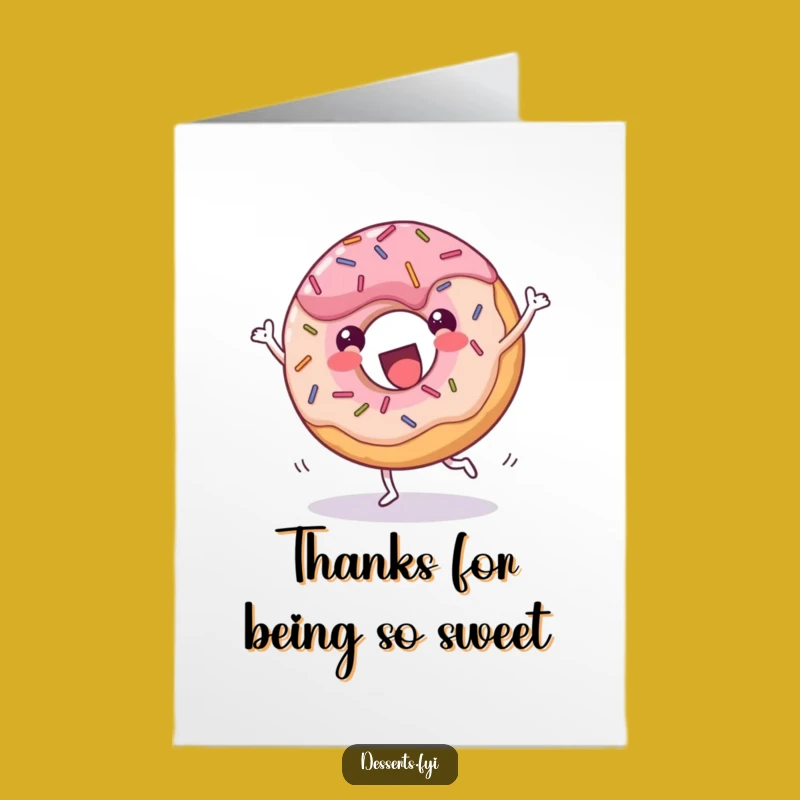 Free Printable Donut Thank You Card: Funny Cartwheel Treat Downloadable