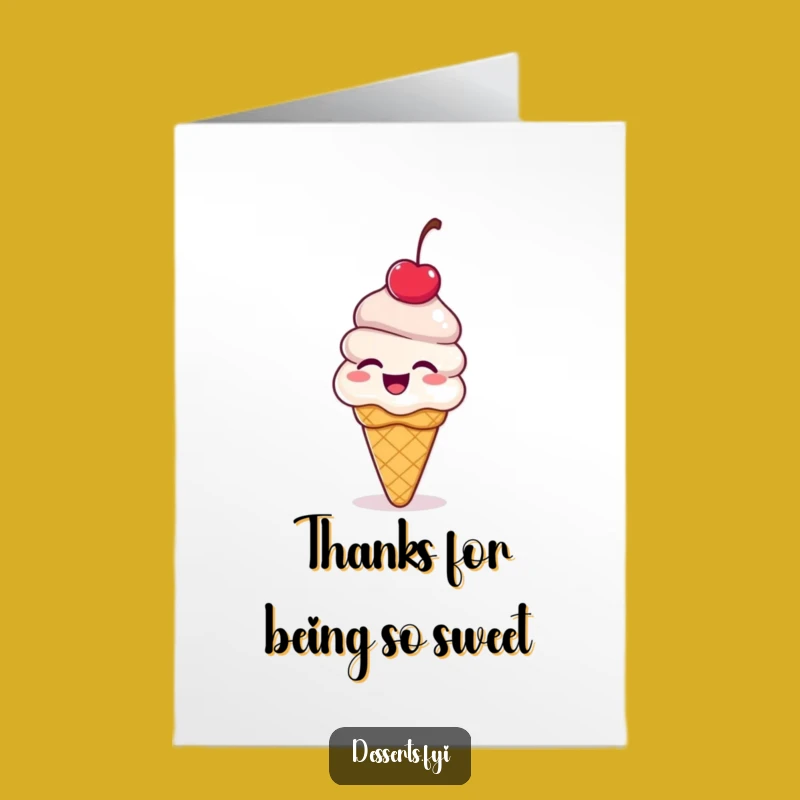 Free Printable Ice Cream Thank You Card: Funny Bouncing Dessert Downloadable