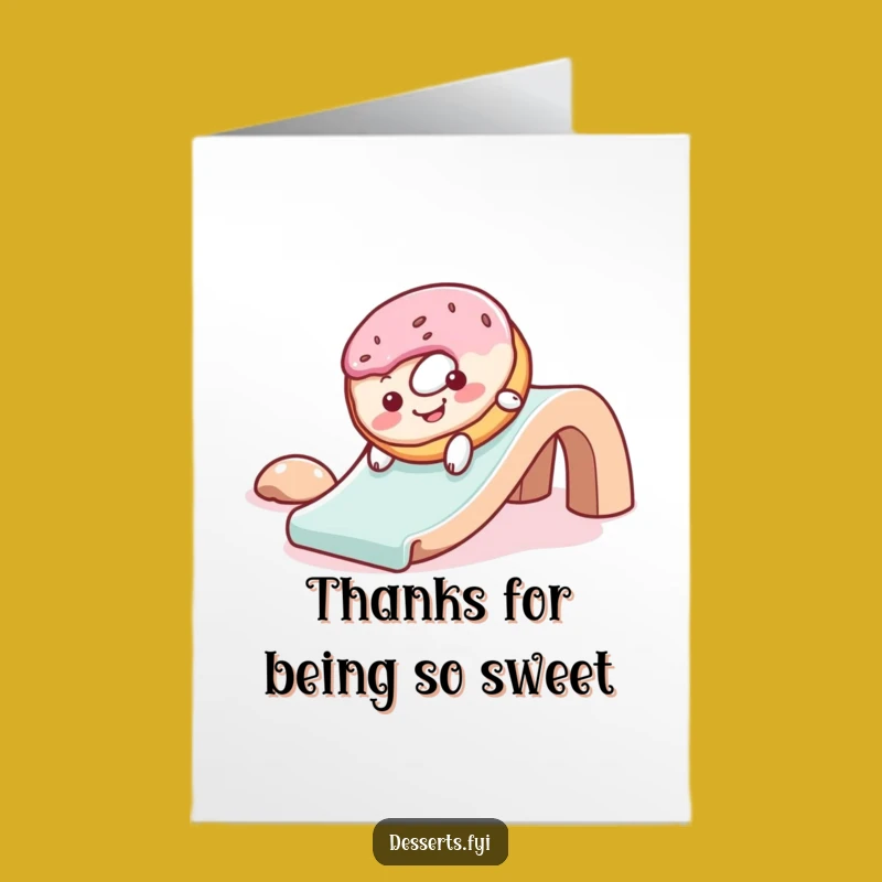 Free Printable Thank You Card: Sliding Donut, Delightful Downloadable Gift for Sweet Thanks!