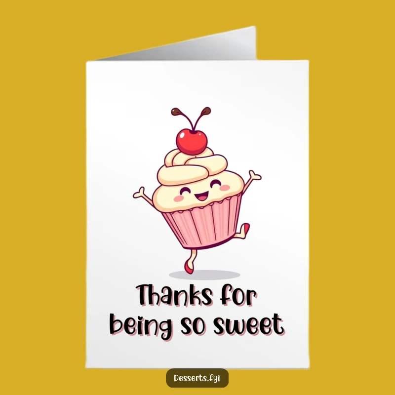 Free Printable Thank You Card: Cupcake's Cartwheel Thanks, Funny DIY Gift!