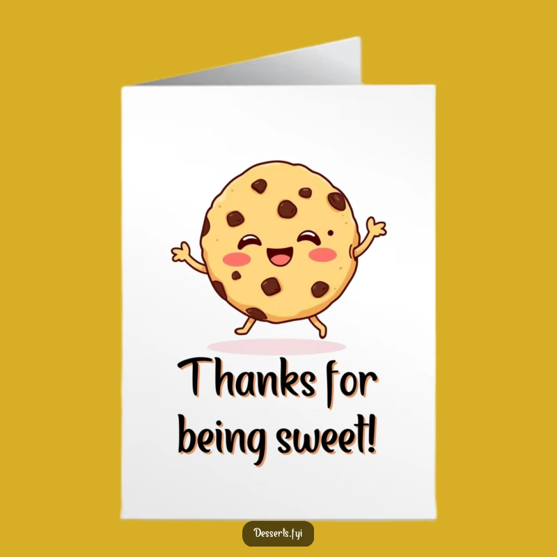Free Printable Thank You Card: Dancing Cookie Funny Downloadable Greeting Gift