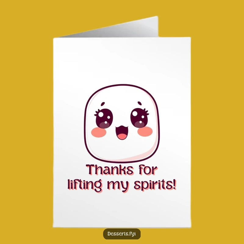 Free Printable Thank You Card: Surprised Marshmallow, Charming Funny Downloadable Gift of Gratitude