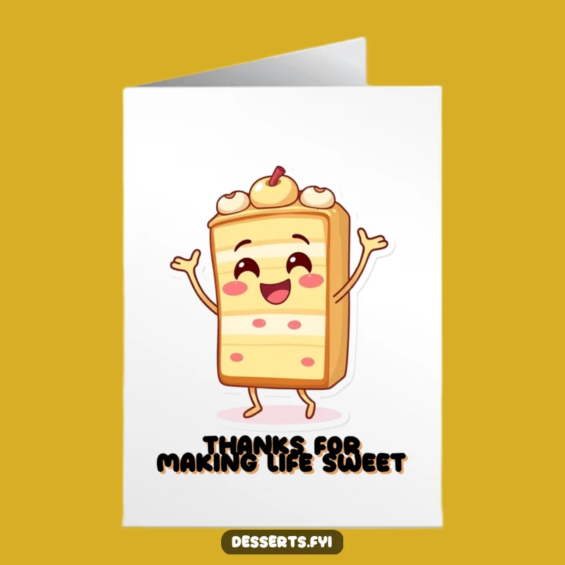 Funny Free Printable Thank You Card: Cake Dances Thanks, Downloadable Gift