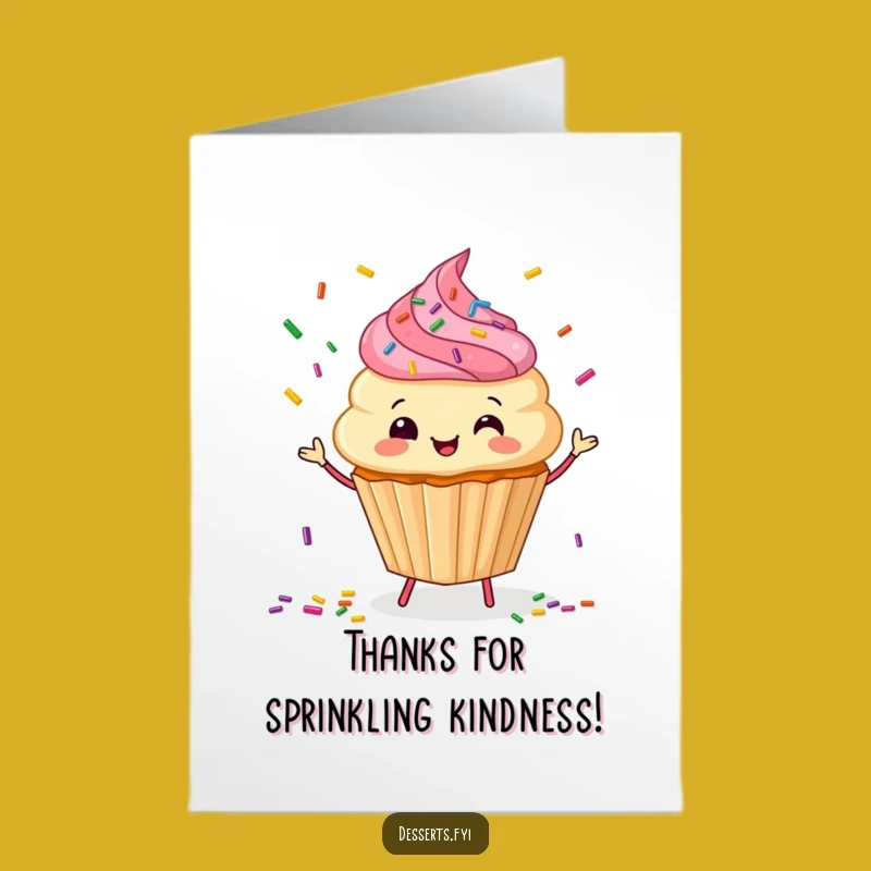 Free Printable Thank You Card: Cupcake Sprinkles! Funny Downloadable Gift