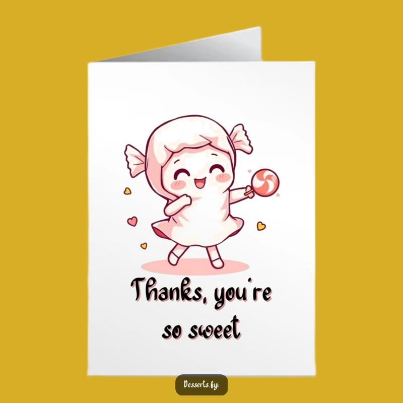 Free Printable Thank You Card: Candy Wrapper's Sweet Thanks - Playful Downloadable Gift