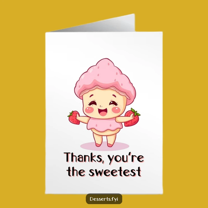 Free Printable Thank You Card: Giggling Cake's Sweet Thanks - Adorable Downloadable Gift