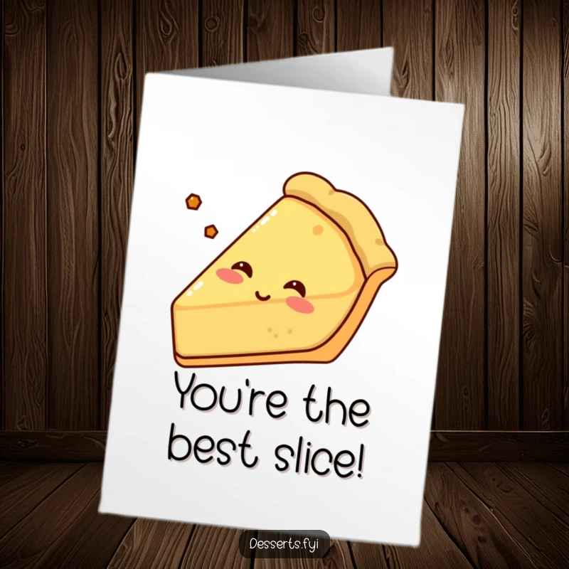 Funny Free Printable Thank You Card: A content pie slice with a crusty edge sighs happily, conveying sweet thanks.