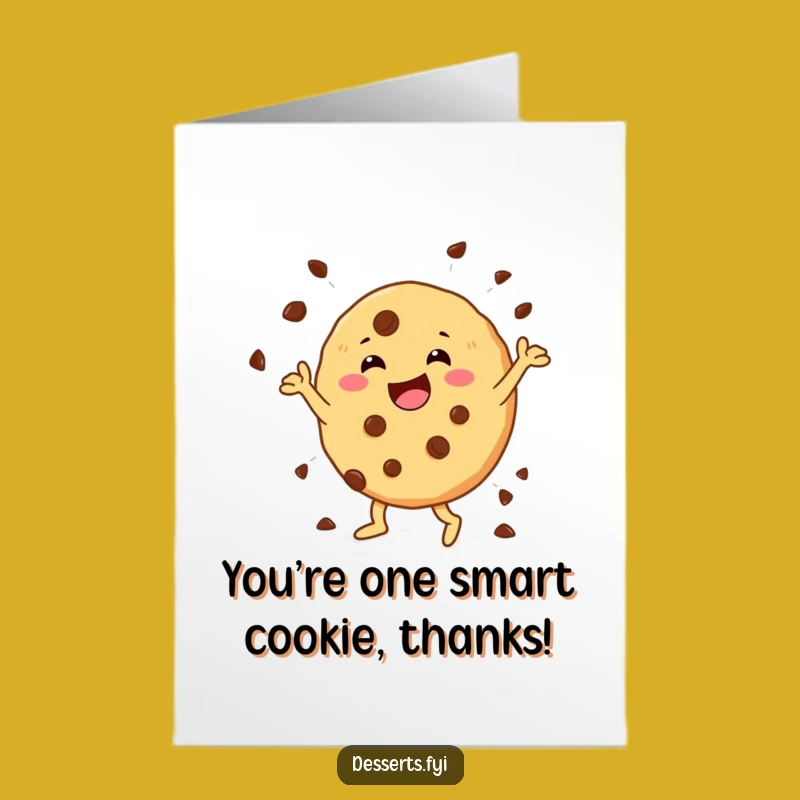 Free Printable Thank You Card: Grateful Cookie Dancing for a Sweet Downloadable Gift