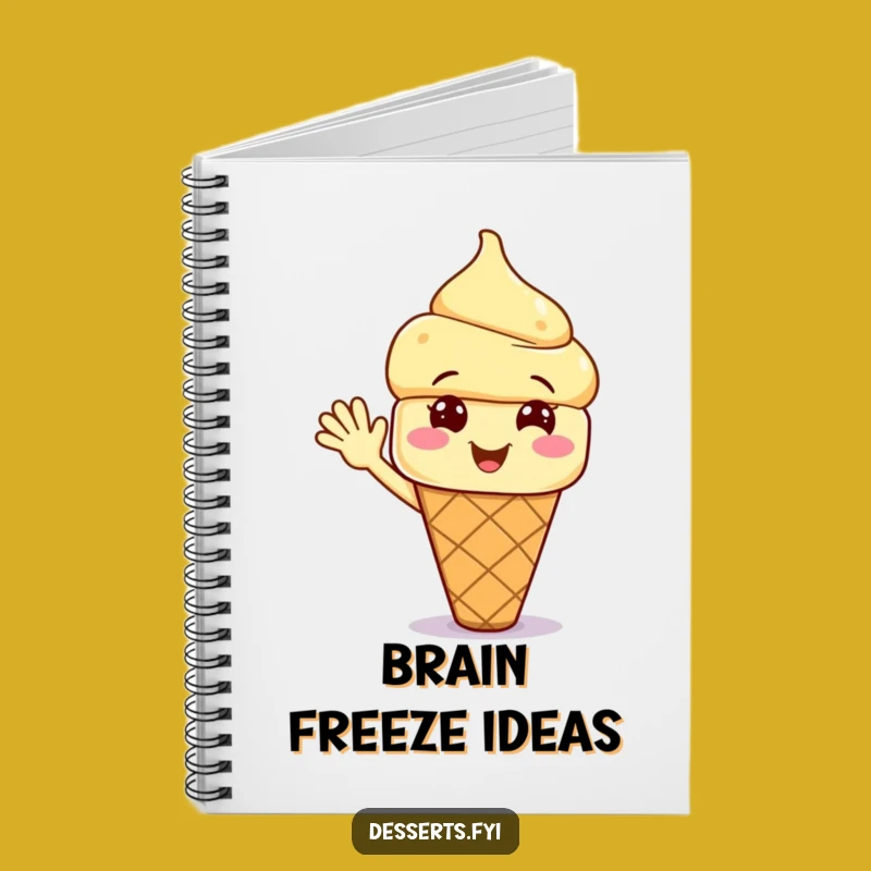 Funny Waving Ice Cream Notebook: Jot Down Sweet Thoughts with Cheerful Humor