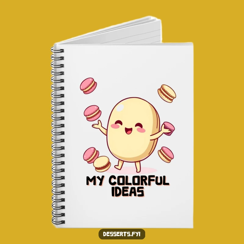 Funny Journal: Juggling Macaroon Character for Sweet Notes