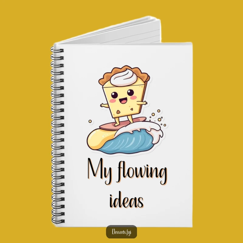 Funny Pie Character Custard Wave Notebook - Jot Down Sweet Ideas