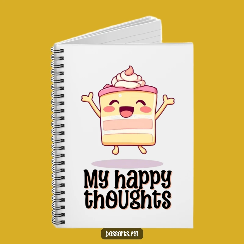 Funny Ecstatic Cake Leap Notebook, Joyful Frosting Journal, Hilarious Dessert Gift for Notes