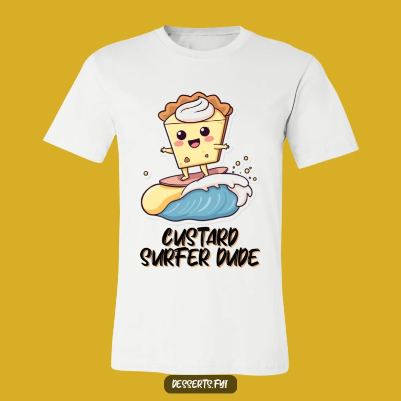 Funny Pie Character Custard Surf T-Shirt - Sweetest Ride Gift