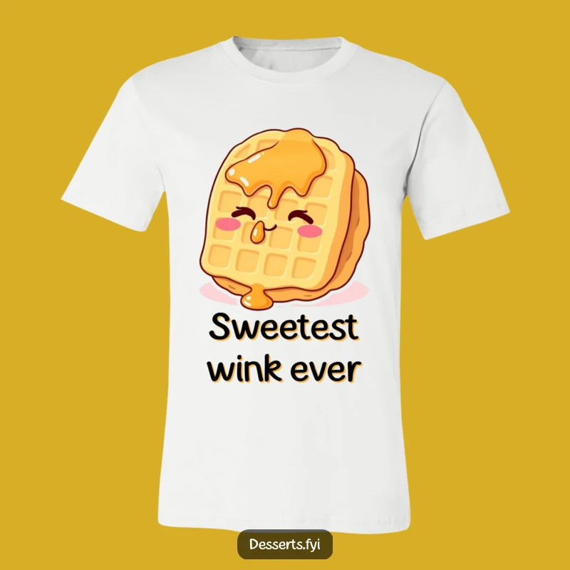 Funny Waffle Wink T-Shirt: Cheeky Breakfast Pal, Ideal Funny Gift for Foodies