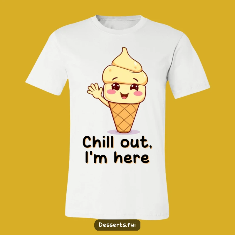 Funny Waving Ice Cream T-Shirt: Cool, Happy Vibes for Your Casual Wardrobe