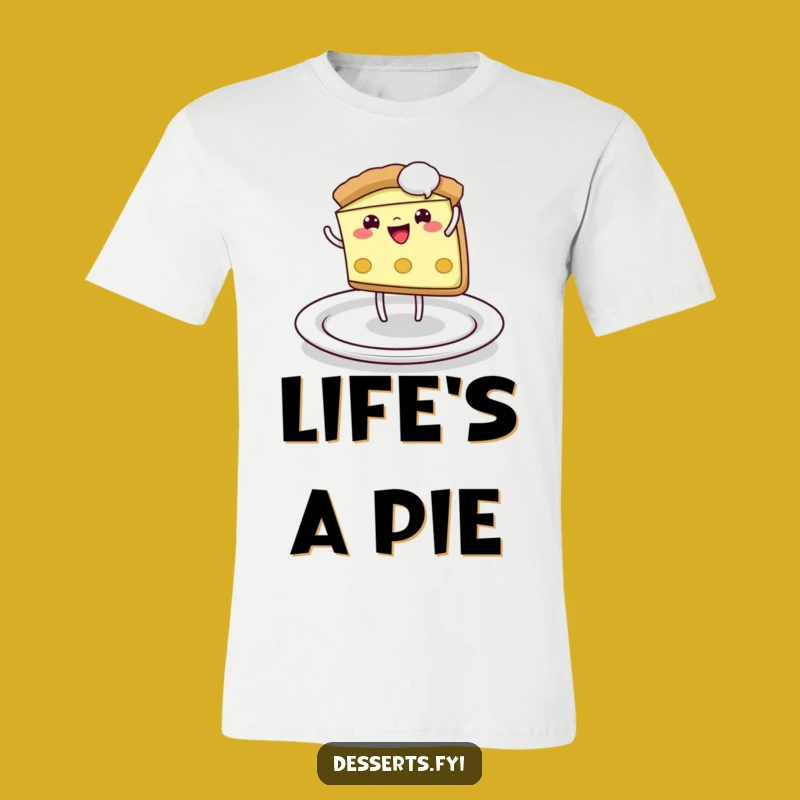 Funny Pie Cartwheel T-Shirt: Playful Slice - Energetic & Humorous Wear