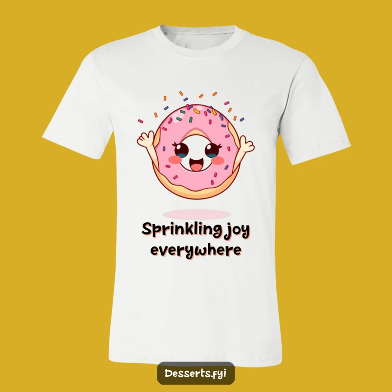 Funny Cheerful Donut T-Shirt: Joyful Sprinkle Toss Tee - Perfect Funny Gift