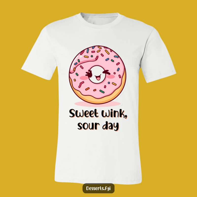 Funny Winking Donut T-Shirt: A Playful, Sprinkled Graphic Tee for Ultimate Comfort