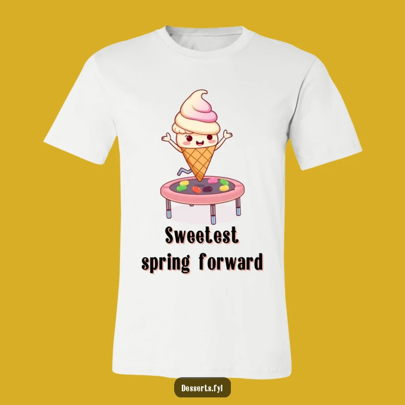 Funny Ice Cream Trampoline T-Shirt - Bounce with Sweetness!